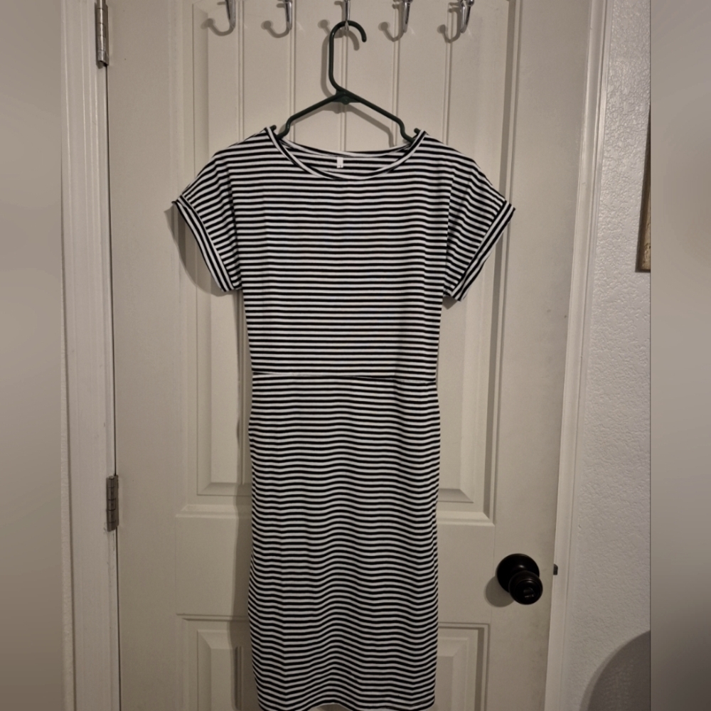Striped Black and White Women's Dress
